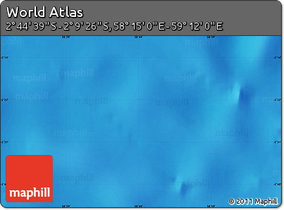 Physical Map of the Area around 2° 27' 3" S, 58° 43' 30" E