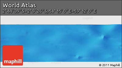 Physical Panoramic Map of the Area around 2° 27' 3" S, 58° 43' 30" E