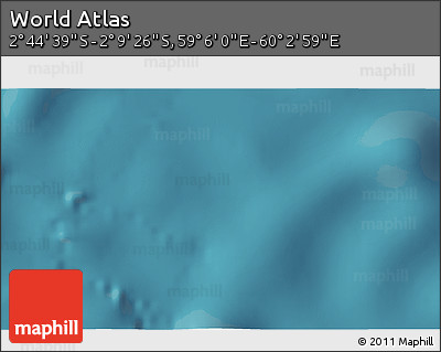 Satellite 3D Map of the Area around 2° 27' 3" S, 59° 34' 30" E
