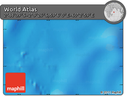 Physical Map of the Area around 2° 27' 3" S, 59° 34' 30" E