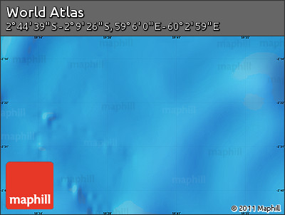 Physical Map of the Area around 2° 27' 3" S, 59° 34' 30" E