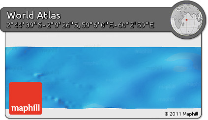 Physical Panoramic Map of the Area around 2° 27' 3" S, 59° 34' 30" E