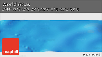 Physical Panoramic Map of the Area around 2° 27' 3" S, 59° 34' 30" E