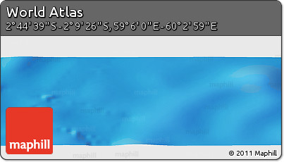 Physical Panoramic Map of the Area around 2° 27' 3" S, 59° 34' 30" E