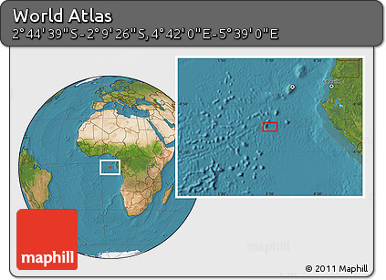 Satellite Location Map of the Area around 2° 27' 3" S, 5° 10' 30" E