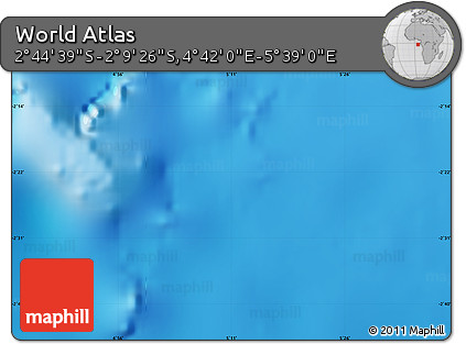 Physical Map of the Area around 2° 27' 3" S, 5° 10' 30" E
