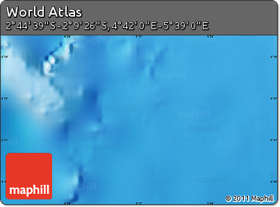 Physical Map of the Area around 2° 27' 3" S, 5° 10' 30" E