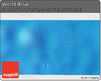Shaded Relief 3D Map of the Area around 2° 27' 3" S, 60° 25' 29" E