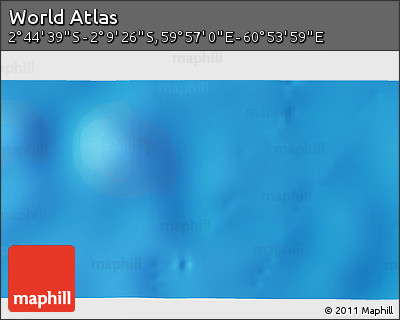 Shaded Relief 3D Map of the Area around 2° 27' 3" S, 60° 25' 29" E