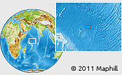 Physical Location Map of the area around 2° 27' 3" S, 61° 16' 29" E