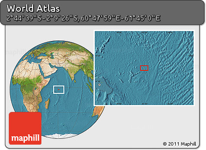 Satellite Location Map of the Area around 2° 27' 3" S, 61° 16' 29" E
