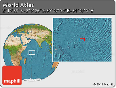 Satellite Location Map of the Area around 2° 27' 3" S, 61° 16' 29" E