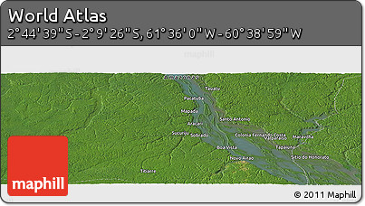 Satellite Panoramic Map of the Area around 2° 27' 3" S, 61° 7' 30" W