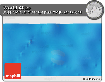 Shaded Relief 3D Map of the Area around 2° 27' 3" S, 62° 7' 30" E