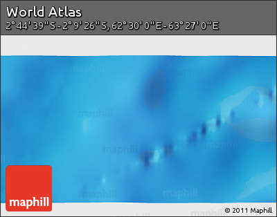 Physical 3D Map of the Area around 2° 27' 3" S, 62° 58' 30" E