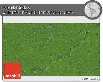 Satellite 3D Map of the Area around 2° 27' 3" S, 62° 49' 30" W