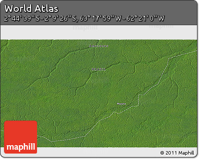 Satellite 3D Map of the Area around 2° 27' 3" S, 62° 49' 30" W