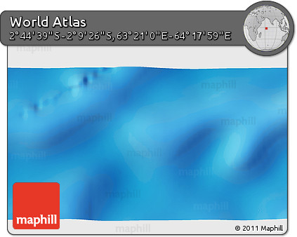 Physical 3D Map of the Area around 2° 27' 3" S, 63° 49' 30" E
