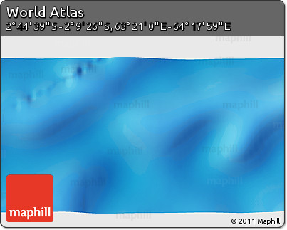 Physical 3D Map of the Area around 2° 27' 3" S, 63° 49' 30" E