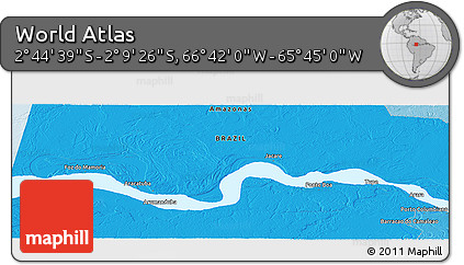 Political Panoramic Map of the Area around 2° 27' 3" S, 66° 13' 29" W