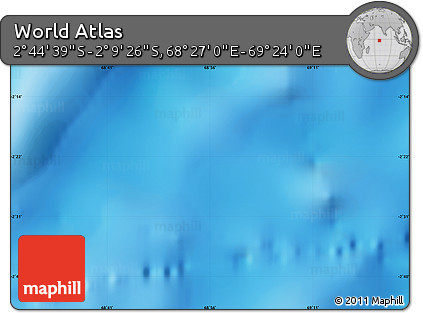 Physical Map of the Area around 2° 27' 3" S, 68° 55' 30" E