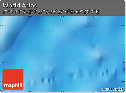 Shaded Relief Map of the Area around 2° 27' 3" S, 68° 55' 30" E