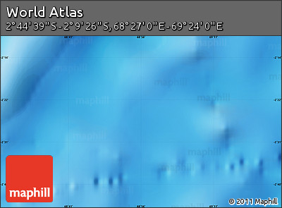 Shaded Relief Map of the Area around 2° 27' 3" S, 68° 55' 30" E
