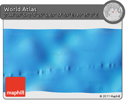 Physical 3D Map of the Area around 2° 27' 3" S, 69° 46' 30" E