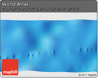 Physical 3D Map of the Area around 2° 27' 3" S, 69° 46' 30" E