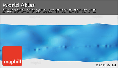 Physical Panoramic Map of the Area around 2° 27' 3" S, 69° 46' 30" E