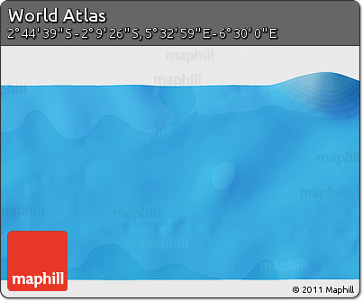 Political 3D Map of the Area around 2° 27' 3" S, 6° 1' 30" E