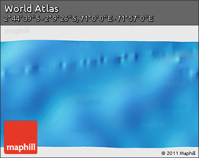 Shaded Relief 3D Map of the Area around 2° 27' 3" S, 71° 28' 29" E