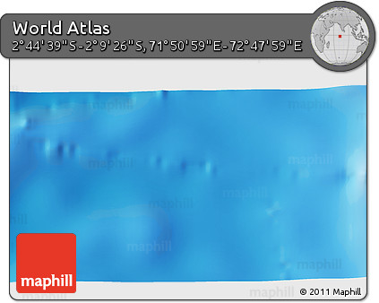 Shaded Relief 3D Map of the Area around 2° 27' 3" S, 72° 19' 29" E