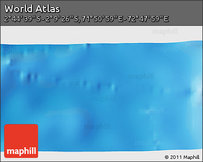 Shaded Relief 3D Map of the Area around 2° 27' 3" S, 72° 19' 29" E