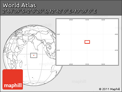Blank Location Map of the Area around 2° 27' 3" S, 73° 10' 30" E