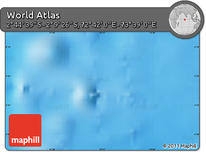 Physical Map of the Area around 2° 27' 3" S, 73° 10' 30" E