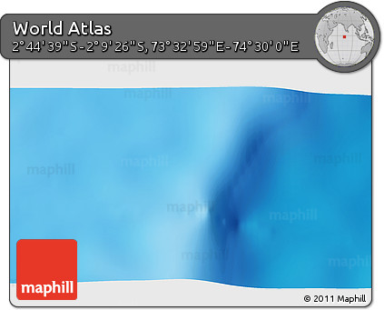 Shaded Relief 3D Map of the Area around 2° 27' 3" S, 74° 1' 30" E
