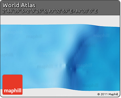 Shaded Relief 3D Map of the Area around 2° 27' 3" S, 74° 1' 30" E