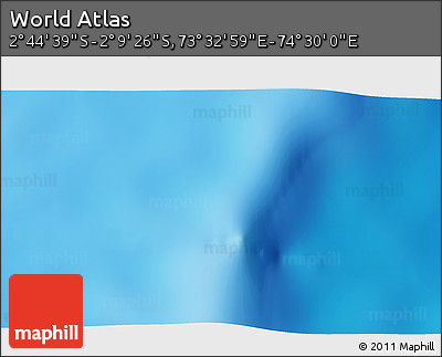 Shaded Relief 3D Map of the Area around 2° 27' 3" S, 74° 1' 30" E