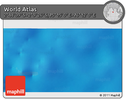 Shaded Relief 3D Map of the Area around 2° 27' 3" S, 75° 43' 29" E