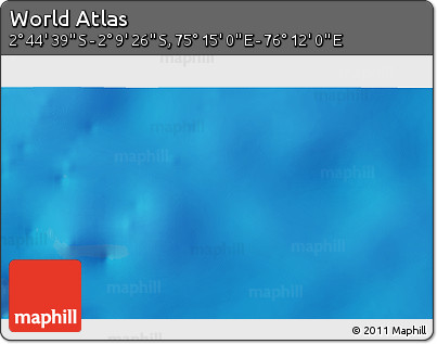 Shaded Relief 3D Map of the Area around 2° 27' 3" S, 75° 43' 29" E