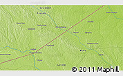 Physical 3D Map of the area around 2° 27' 3" S, 76° 25' 30" W