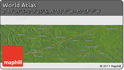 Satellite Panoramic Map of the Area around 2° 27' 3" S, 76° 25' 30" W