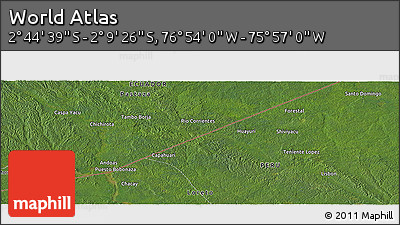Satellite Panoramic Map of the Area around 2° 27' 3" S, 76° 25' 30" W