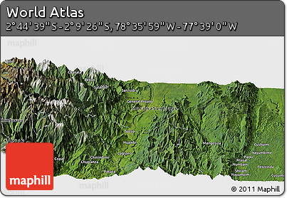 Satellite Panoramic Map of the Area around 2° 27' 3" S, 78° 7' 30" W