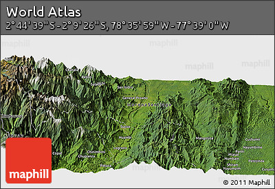 Satellite Panoramic Map of the Area around 2° 27' 3" S, 78° 7' 30" W