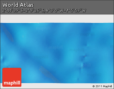 Physical 3D Map of the Area around 2° 27' 3" S, 7° 34' 30" W