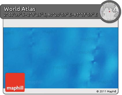 Shaded Relief 3D Map of the Area around 2° 27' 3" S, 80° 49' 29" E
