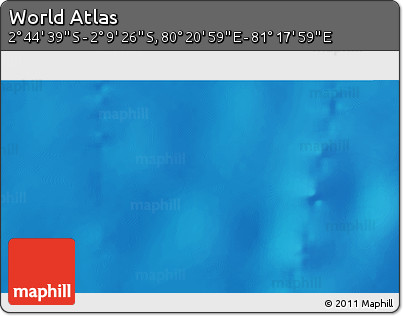 Shaded Relief 3D Map of the Area around 2° 27' 3" S, 80° 49' 29" E