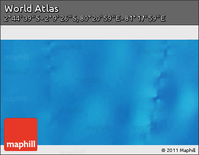Shaded Relief 3D Map of the Area around 2° 27' 3" S, 80° 49' 29" E